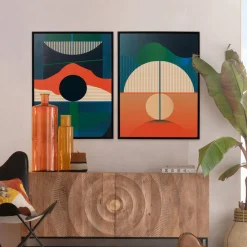 Store Schilderij Met Lijst Sunset 75x100cm Wanddecoratie|Kasten