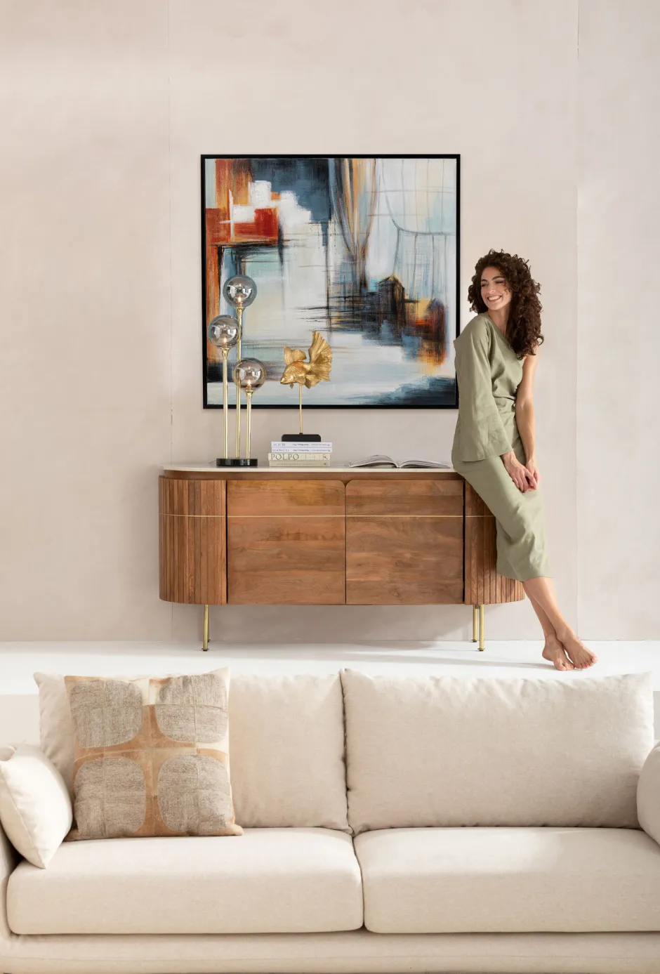 Store Schilderij Met Lijst Visione Front 100x100cm Wanddecoratie|Kasten