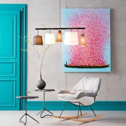 Discount Schilderij Touched Flower Boat Blauw-Roze 160x120cm Wanddecoratie|Kasten
