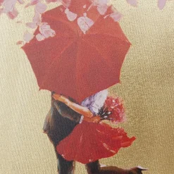 Clearance Schilderij Touched Flower Couple Goud-Roze 100x80cm Wanddecoratie