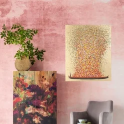 Fashion Schilderij Touched Flower Boat Goud-rood 100x80cm Wanddecoratie|Kasten