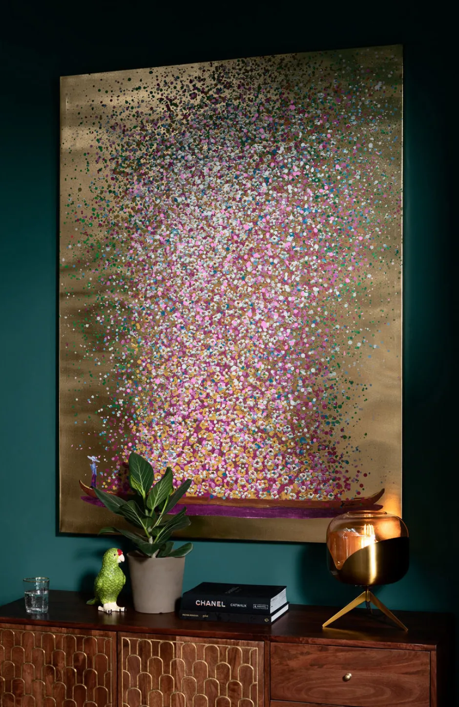 Shop Schilderij Touched Flower Boat Goud-Roze 160x120cm Wanddecoratie|Kasten