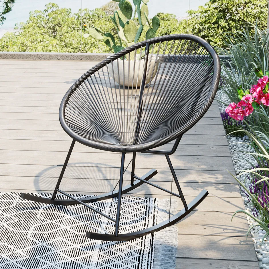 Store Schommelstoel Acapulco Mono Black Kasten|Tuinmeubelen