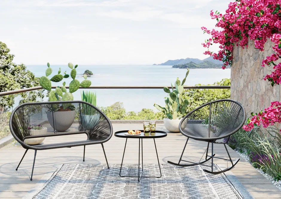 Store Schommelstoel Acapulco Mono Black Kasten|Tuinmeubelen