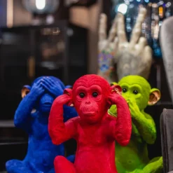 Store Spaarpot Monkey Kikazaru Rood Woondecoratie|Kasten
