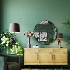Store Spiegel Pieces Mat Zwart Ø100cm Spiegels|Kasten