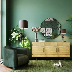 Store Spiegel Pieces Mat Zwart Ø100cm Spiegels|Kasten