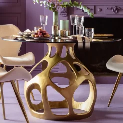 Online Tafel Volcano Goud Ø120cm Kasten|Tafels