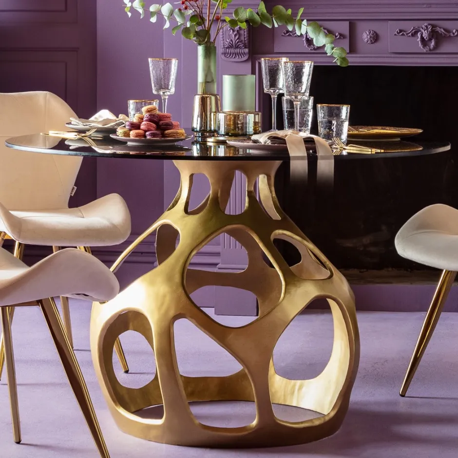 Online Tafel Volcano Goud Ø120cm Kasten|Tafels