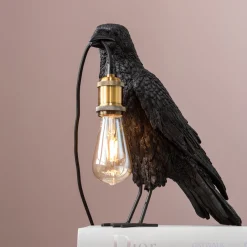 Outlet Tafellamp Animal Kraai Mat Zwart Tafellampen|Kasten