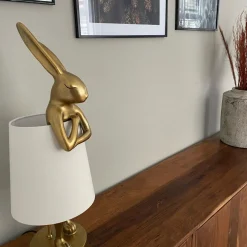 Best Tafellamp Animal Rabbit Gold/White 50cm Tafellampen|Kasten