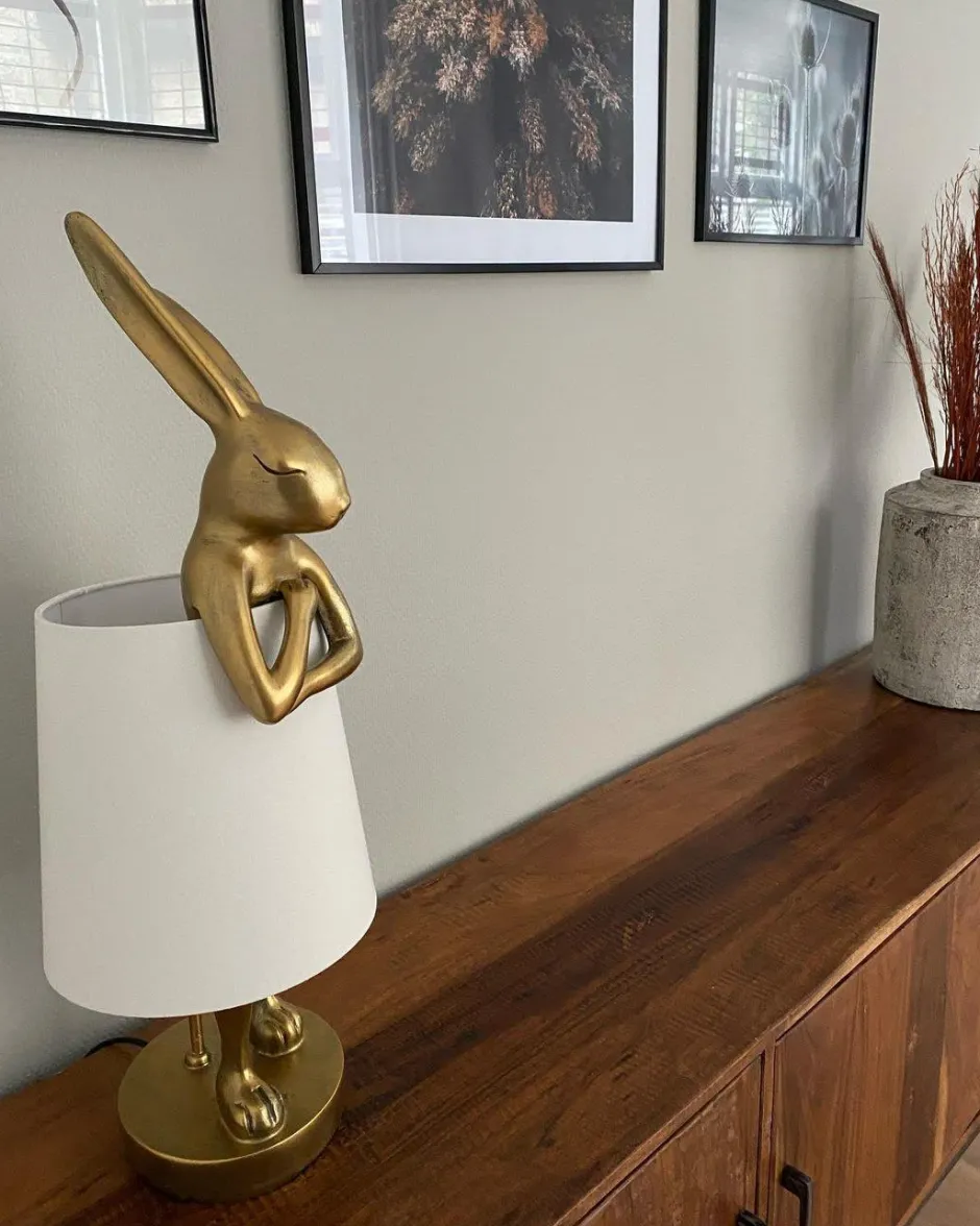 Best Tafellamp Animal Rabbit Gold/White 50cm Tafellampen|Kasten