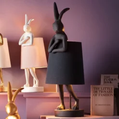 Online Tafellamp Animal Rabbit Matt Black 68cm Tafellampen|Kasten
