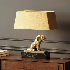 Hot Tafellamp Geometric Leopard Brown 36cm Tafellampen|Kasten