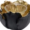 Online Theelichthouder Flower Bloom Zwart Goud Ø10cm Woondecoratie|Kasten