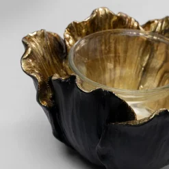 Online Theelichthouder Flower Bloom Zwart Goud Ø10cm Woondecoratie|Kasten
