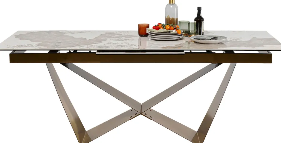 Store Uitschuifbare Eettafel Connesso Brass 200(+60)x100cm Tafels