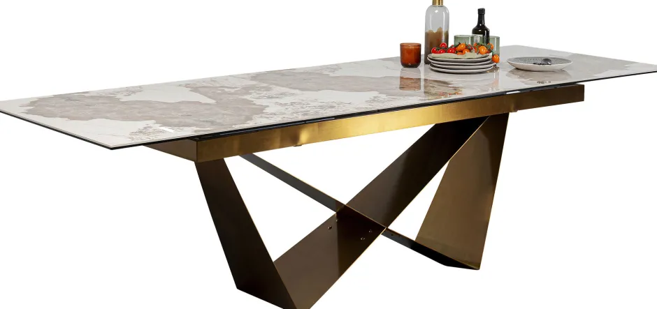 Store Uitschuifbare Eettafel Connesso Brass 200(+60)x100cm Tafels
