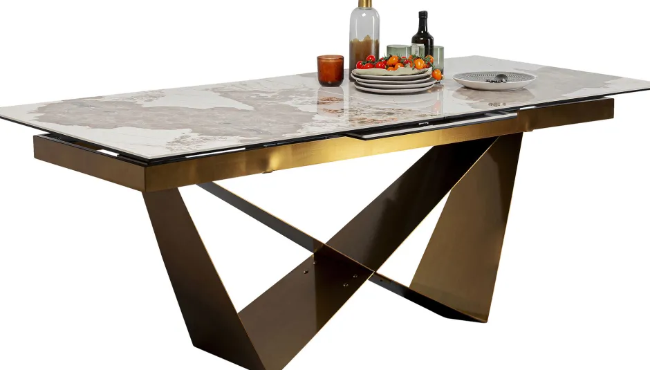 Store Uitschuifbare Eettafel Connesso Brass 200(+60)x100cm Tafels
