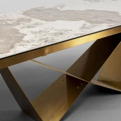 Store Uitschuifbare Eettafel Connesso Brass 200(+60)x100cm Tafels