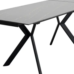 Outlet Uitschuifbare Eettafel Xenia Black 140(30+30)x80cm Kasten|Tafels