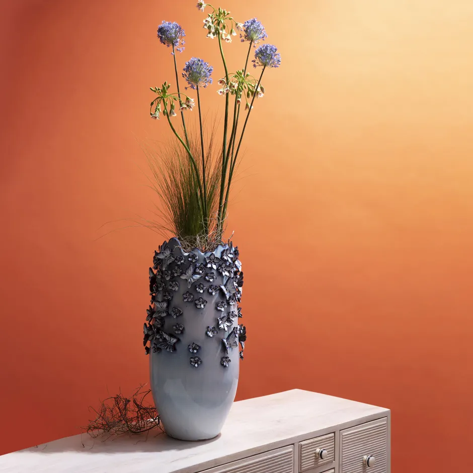 Best Sale Vaas Butterflies Lichtblauw 50cm Woondecoratie|Kasten