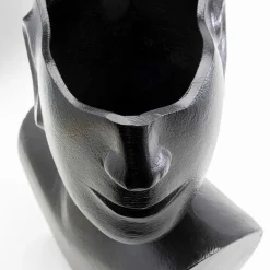 Outlet Vaas Rostro Side Black 27cm Woondecoratie|Tuinmeubelen