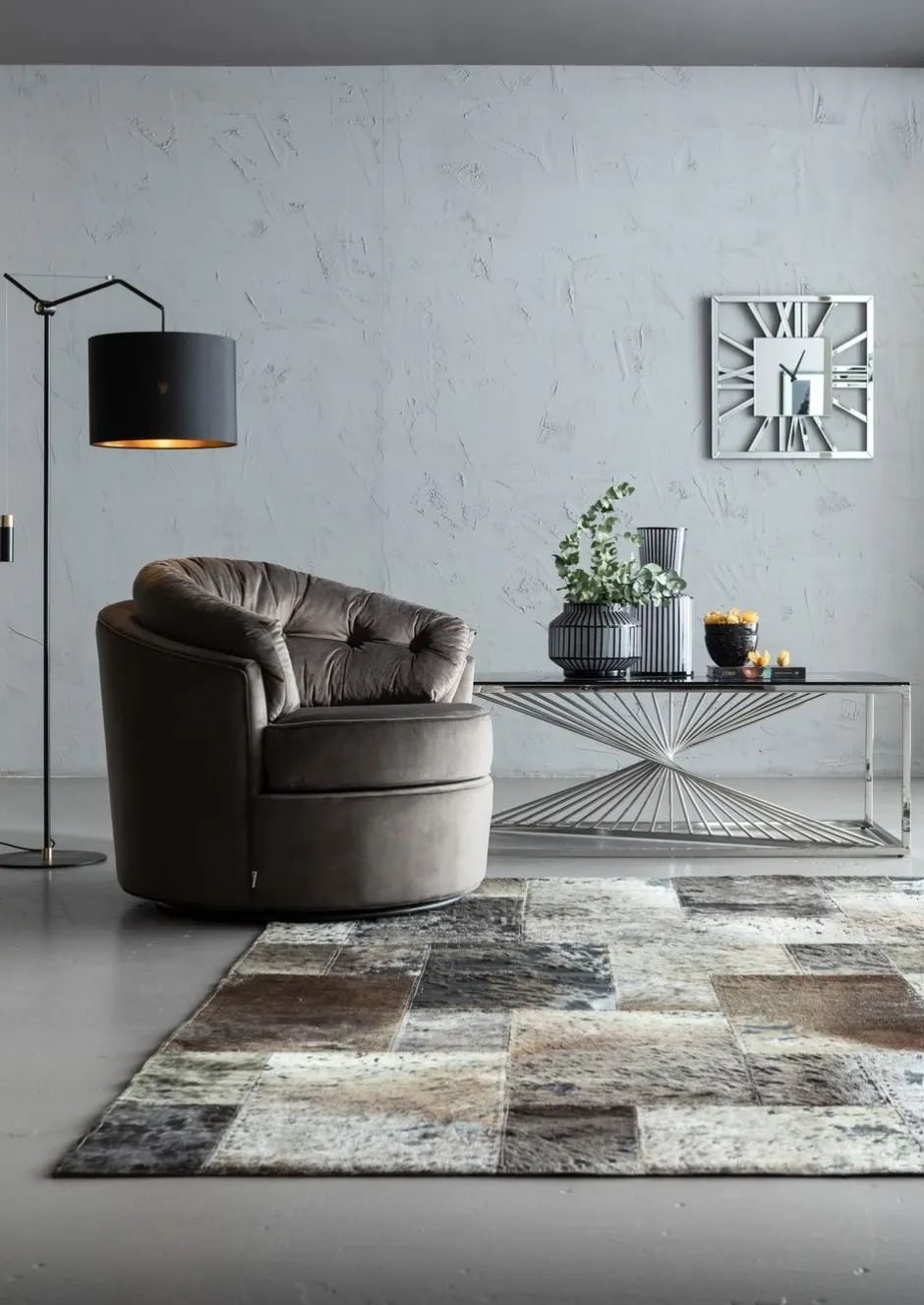 Clearance Vloerkleed Vierkant Grijs 170x240cm Vloerkleden & Textiel|Kasten