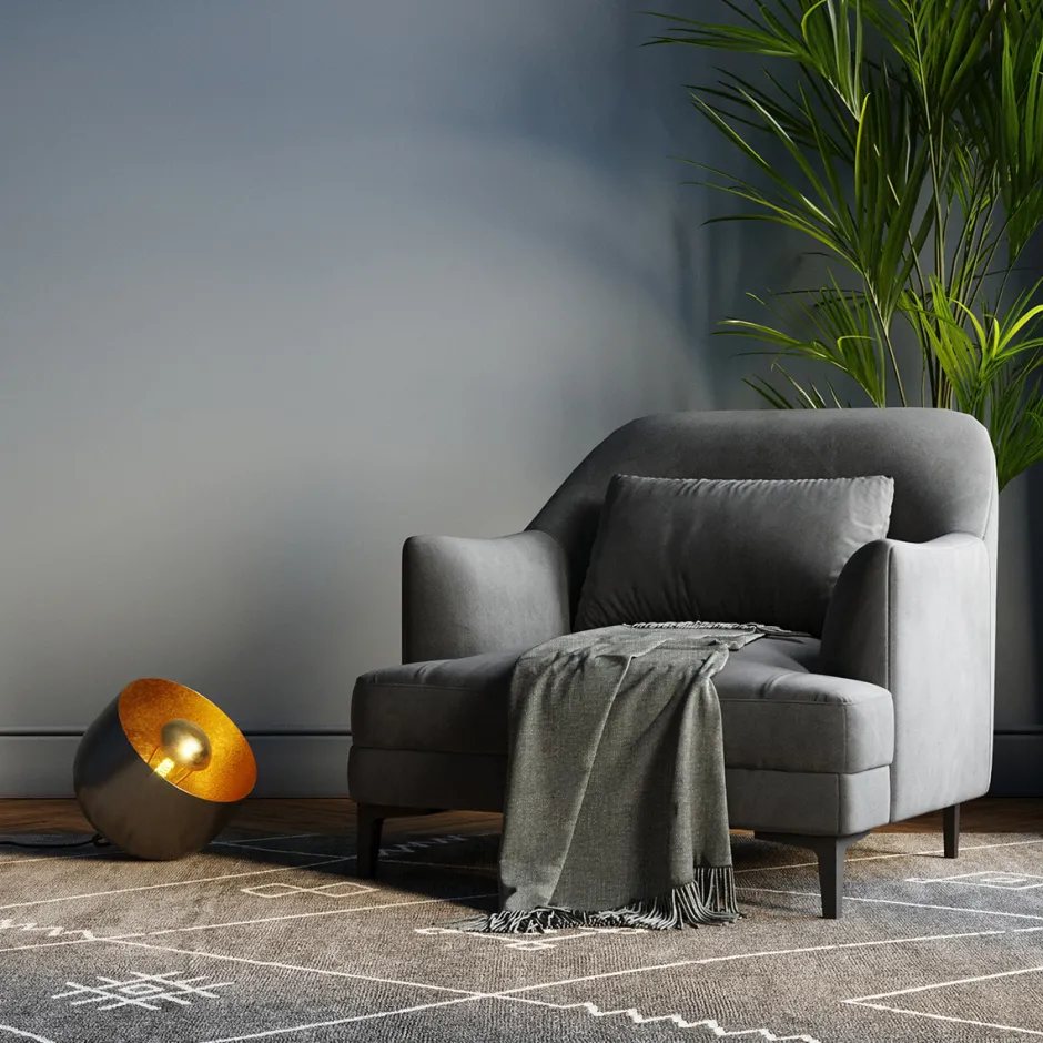 Store Vloerlamp Apollon Smooth Black Ø28cm Vloerlampen|Kasten