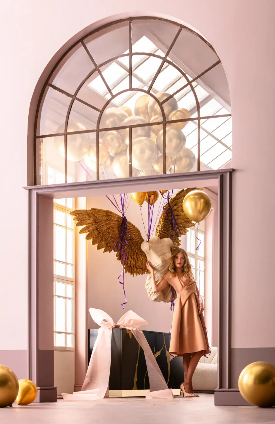 Outlet Wanddecoratie Gela Angel 203x140cm Kasten|Tuinmeubelen