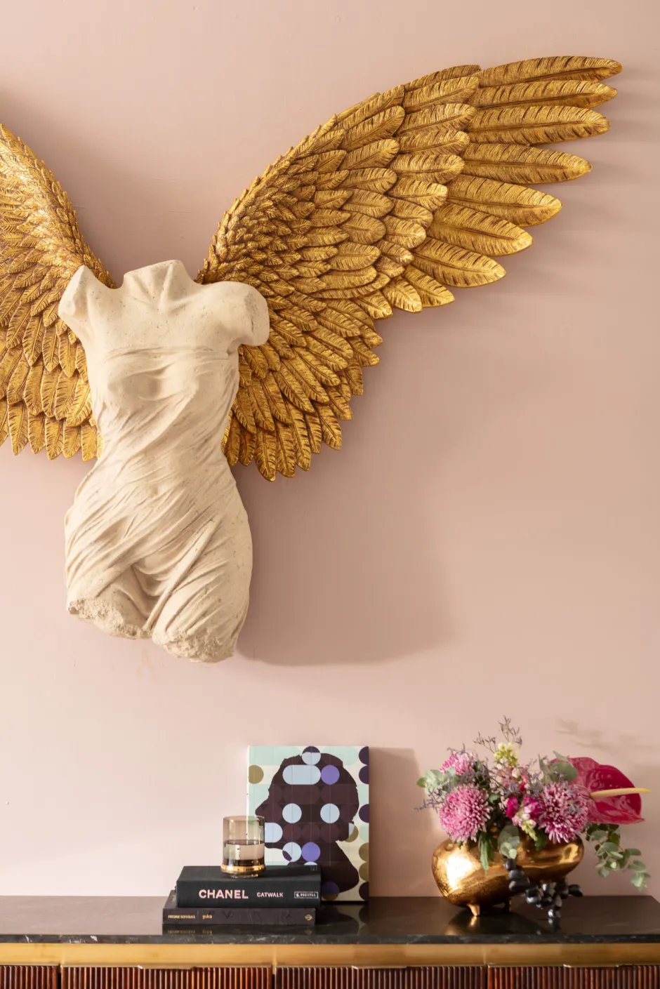 Outlet Wanddecoratie Gela Angel 203x140cm Kasten|Tuinmeubelen