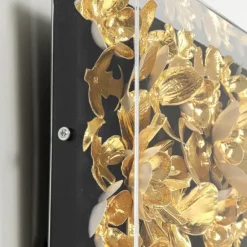 Store Wanddecoratie Gold Flower 60x60cm Wanddecoratie|Kasten