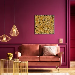 Store Wanddecoratie Gold Flower 60x60cm Wanddecoratie|Kasten