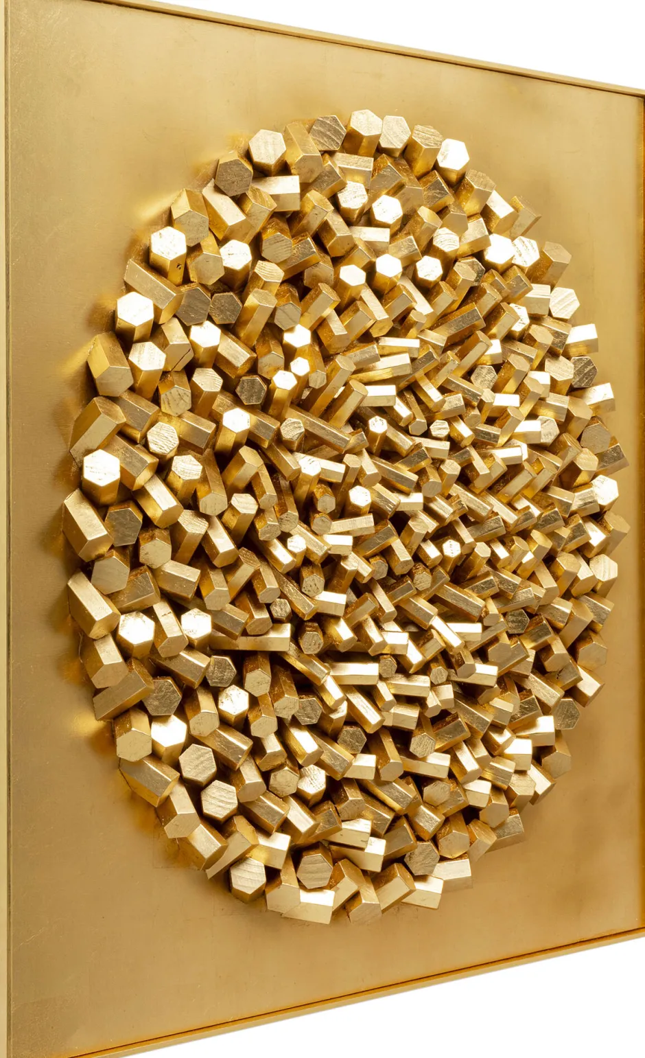 Shop Wanddecoratie Mikado Gold 120x120cm Wanddecoratie|Kasten
