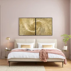 Best Sale Wanddecoratie Wave Gold (Set Van 2) Kasten|Tuinmeubelen