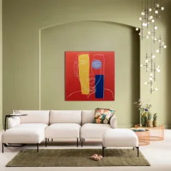 Cheap Wandfoto Art Face Red 100x100cm Kasten|Tuinmeubelen