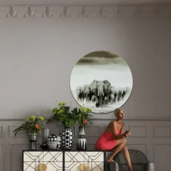 Shop Wandfoto Elephant Walk Ø120cm Kasten|Tuinmeubelen