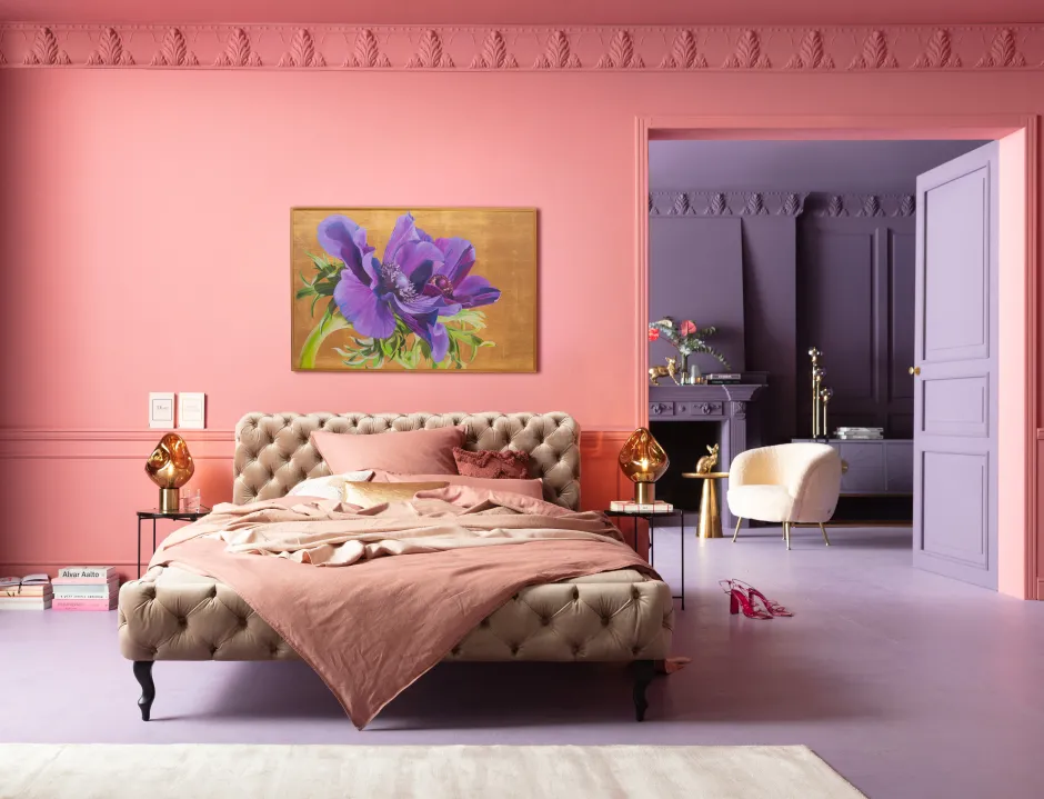 Fashion Wandfoto Foto Violet 150x100cm Wanddecoratie|Kasten