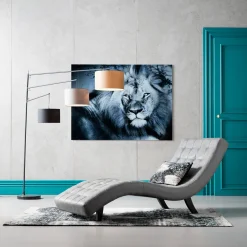 Store Wandfoto Glass Lion King Lying 120x160cm Wanddecoratie|Kasten