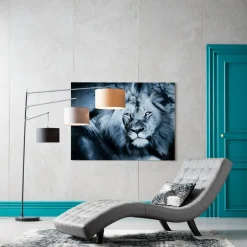 Store Wandfoto Glass Lion King Lying 120x160cm Wanddecoratie|Kasten