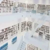 Best Wandfoto Glass Modern Library 120x80 Wanddecoratie|Kasten