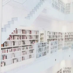 Best Wandfoto Glass Modern Library 120x80 Wanddecoratie|Kasten