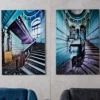 Cheap Wandfoto Glass Old Staircase 120x80 Cm Wanddecoratie|Kasten