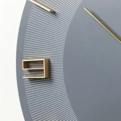 Store Wandklok Leonardo Grijs-Goud Woondecoratie|Kasten