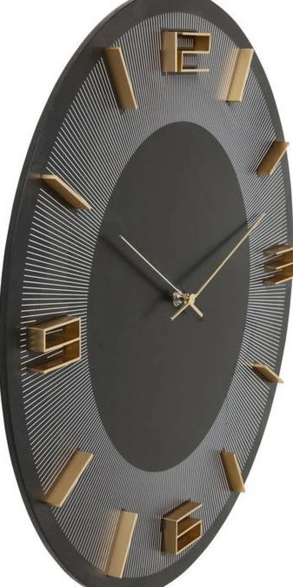 Sale Wandklok Leonardo Zwart-Goud 50cm Woondecoratie|Kasten