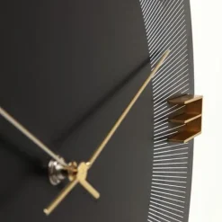 Sale Wandklok Leonardo Zwart-Goud 50cm Woondecoratie|Kasten