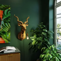 Shop Wandlamp Animal Goat Gold 45x74cm Wandlampen|Kasten